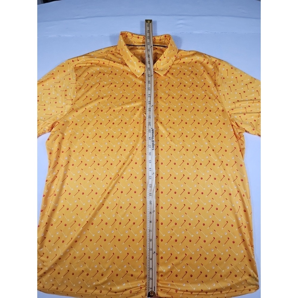 Golf Gentry Performance Polo Golf Shirt Mens 3XL Golf Club/Balls All Over Print - Picture 3 of 7